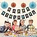 Happy Birthday Banner With 4 Fans,Glow In The Dark UV Party Decoration Happy Birthday Glowing bunting Carnival/Kids Party Supplies Favors Colors Hanging Decoration by LIDERSTAR