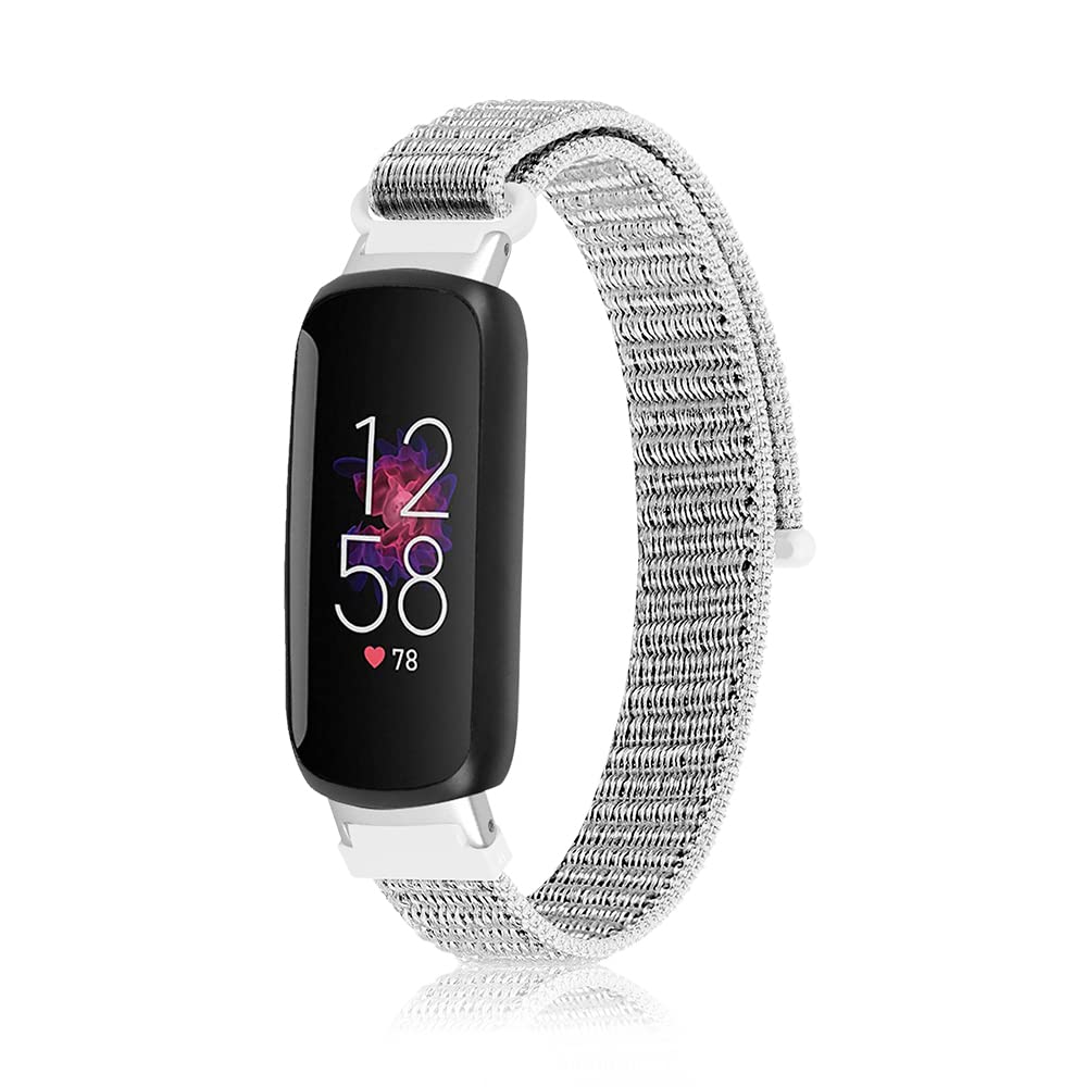 Niboow Strap Compatible with Fitbit Inspire 3, Men Women Children Nylon Soft Lightweight Breathable Watch Bands Compatible with Fitbit Inspire 3 - White