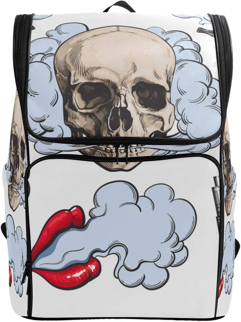 CANCAKA Backpack Vaping Related Elements Symbols Smoke Skull bag