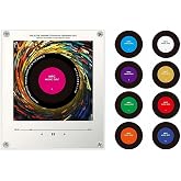 Retro Music Fridge Magnets with Player Set, 10 Pcs Vintage Vinyl Record Refrigerator Magnets, 128MB Programmable Music Player NFC Enabled for Room Decor, Unique Aesthetic MusicGifts for Home Office