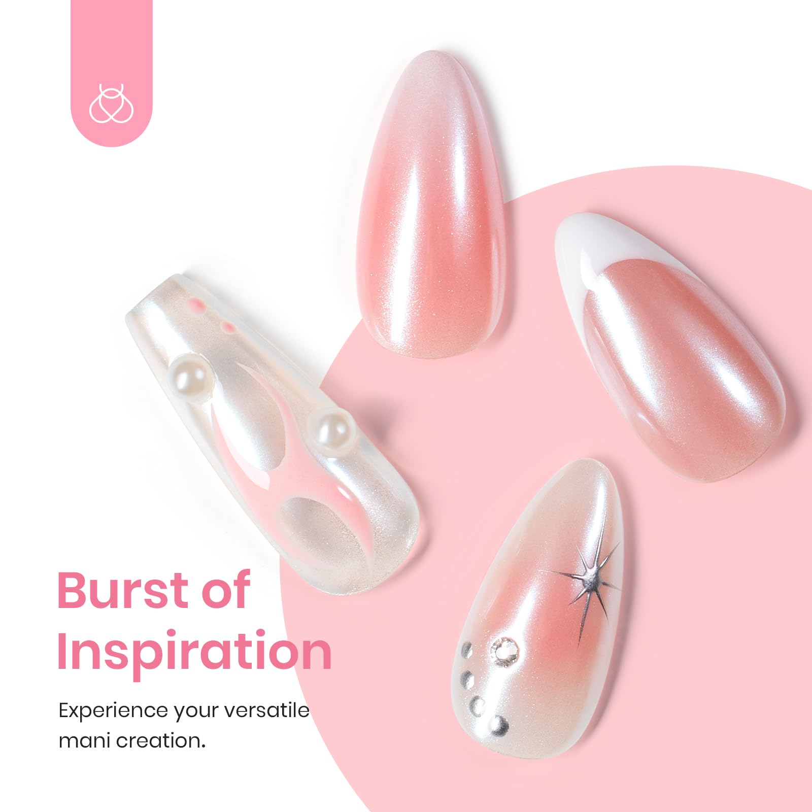 beetles Gel Polish White Chrome Nail Powder for Gel Nails, Pearl Nail Powder Mirror Effect Nail Glitter Manicure Holographic Pigment for Nail Art Design Gifts - Image 4