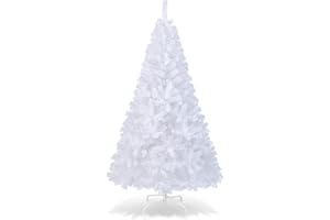 COSTWAY 6Ft-Artificial-PVC-Christmas-Tree-W-Stand-Holiday-Season-Indoor-Outdoor-White