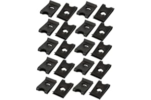 uxcell uxcell20pcs Fit M4/ST4.2 Screw 65Mn Steel Speed Fastener U Nut Black 17mm x 11mm