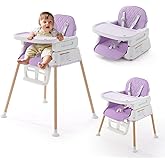 Baby High Chairs, 3-in-1 Convertible Baby High Chair, Dining Booster Seat, Toddler Chair, Easy Clean High Chairs for Babies a
