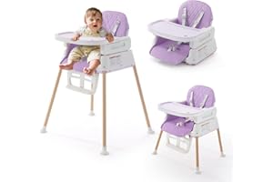 Baby High Chairs, 3-in-1 Convertible Baby High Chair, Dining Booster Seat, Toddler Chair, Easy Clean High Chairs for Babies a