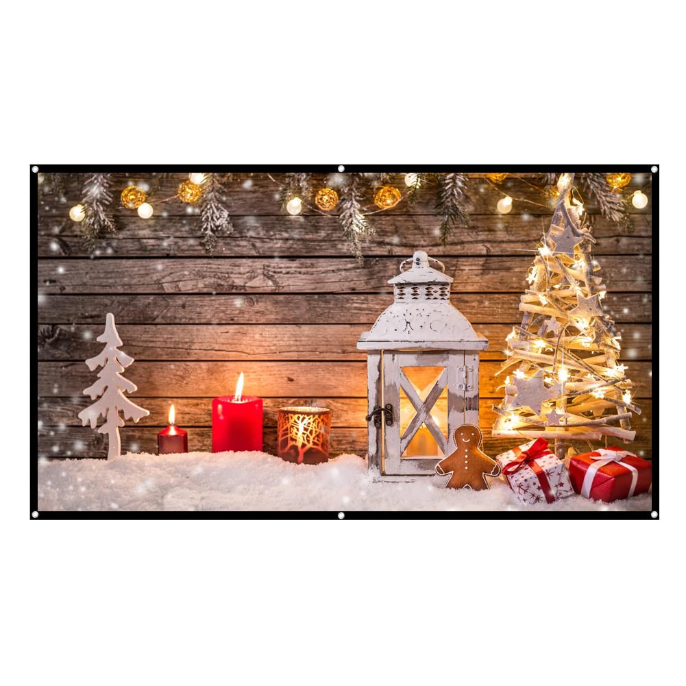 Eboxer 60/80/100 Inch HD Projector Screen Portable Foldable 16:9 Movie Screen Curtain Support 2D, 3D, 1080p HD and 4k for Home Theater, School, Conference, Public Display, etc(84 inch)