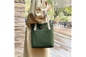 Women’s Canvas Tote Bag - Large Capacity with Zipper & Pockets, Reusable for Work/Shopping/Travel