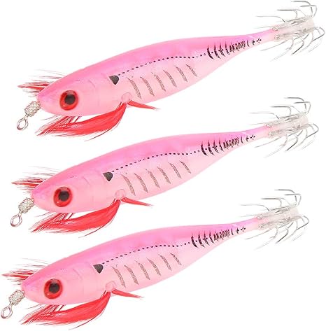Amazon 3d人工フィッシュアイシュリンプルアー 釣りルミナスベイト フィッシュルアー 誘致魚漁師 Pink Lantro Js ルアー