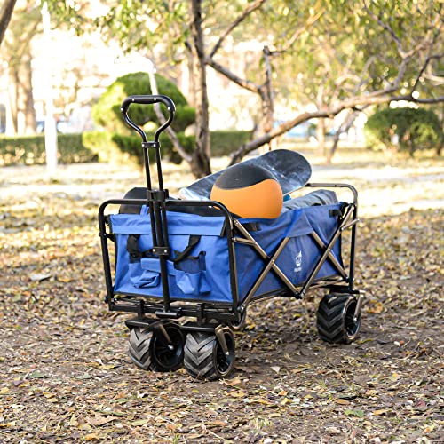 Happiness Store Collapsible Heavy Duty Folding Wagon Cart Utility with All Terrain Beach Wheels