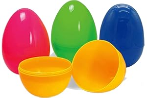Nyicey 24 Fillable Plastic Easter Egg Hunt Party Supply Pack - 2.5" Assorted Color Plastic Eggs