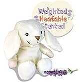 WILD BABY Microwavable & Weighted Plush Toy - Rabbit Stuffed Animal for Comfort & Warmth - Soft, Heatable Plushie for Snuggles - Great for Kids, Toddlers & All Ages