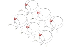 6-Pack Nylon Monofilament Fishing Leaders with Snap Swivels, 90-lb Main Leader + 55-lb Power Handle, for Saltwater, Surf & Bo