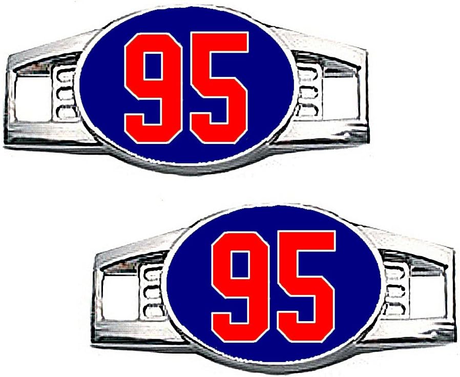 Number Charms (00-99) Jersey Style in Team Colors for Shoelace / Paracord (Navy Blue & Red)