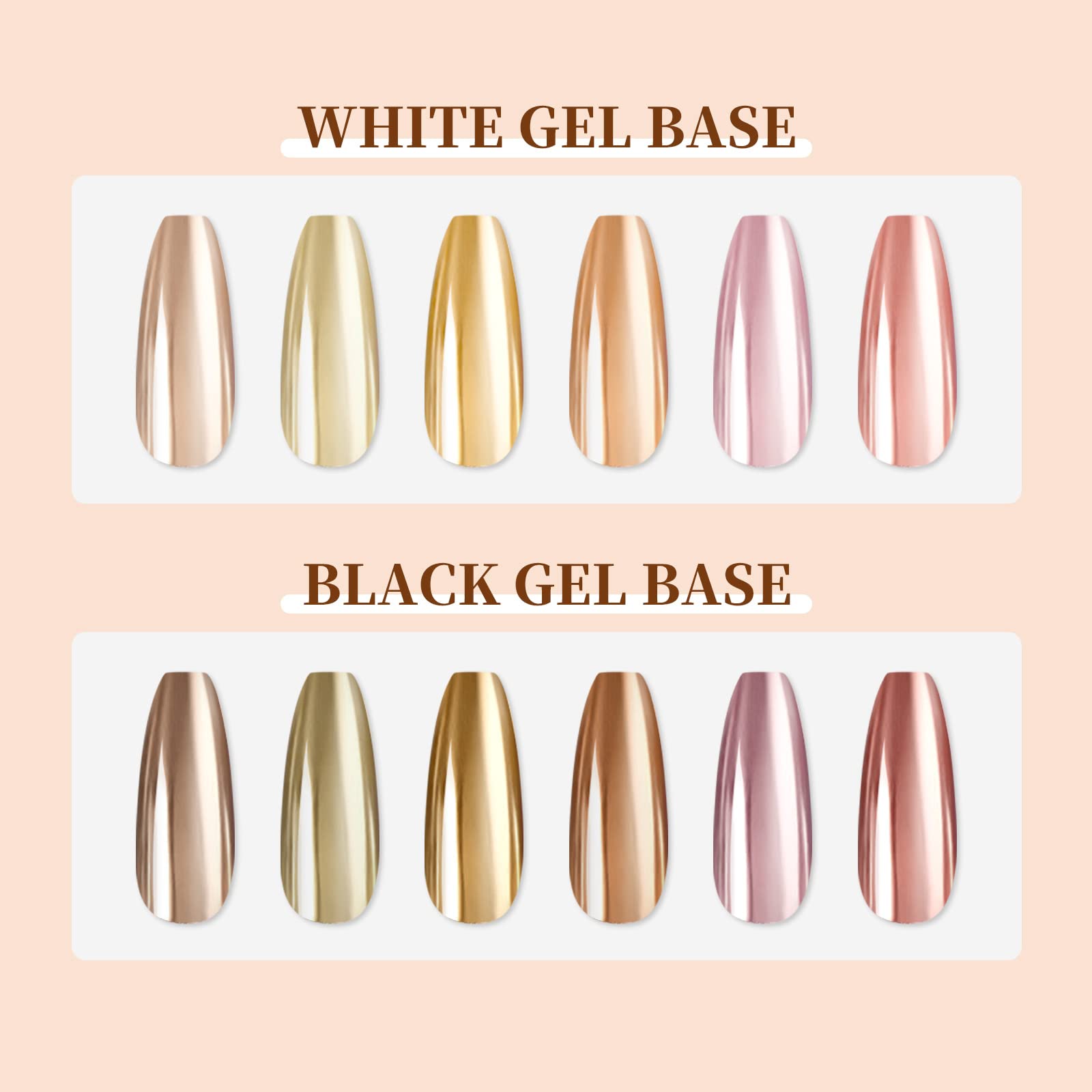 Saviland Chrome Nail Powder Set - 6 Colors Metallic Gold Chrome Nail Powder Mirror Effect Holographic Chameleon Pigment Chrome Powder for Gel Nails Manicure Nail Glitter Dust for Nail Art Decorations - Image 5