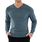 YTD Men's Casual Slim Fit V-Neck Pullover Long Sleeve Knitted Pullover Sweaters