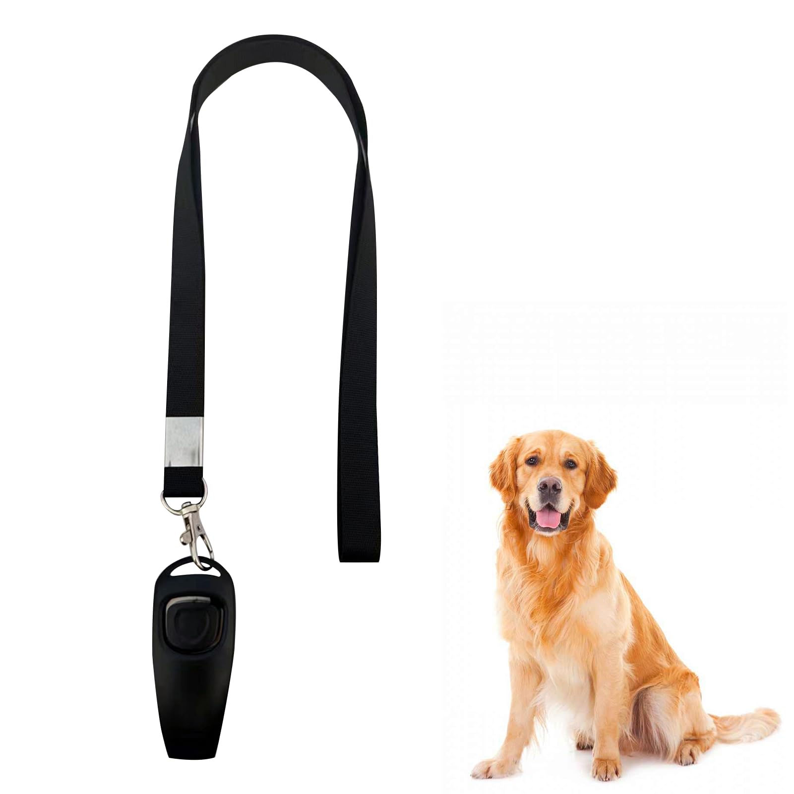 TYVOM Dog Training Whistles for Recall, Dog Whistle To Stop Long Distance Ideal Barking Dog Clickers for Training Puppy Dog Recall and Reward(Black)