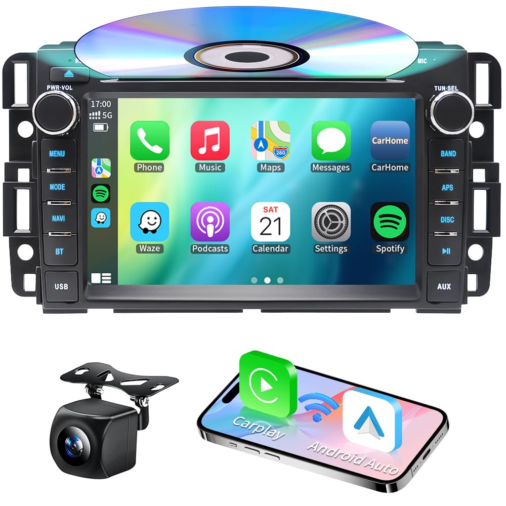 Photo 1 of Car Radio Stereo for Chevrolet Impala GMC Sierra Acadia Yukon Chevy Silverado Tahoe 2007-2013 with Wireless Carplay Andriod Auto Navi 7inch Touchscreen Head Unit Bluetooth CD DVD Player