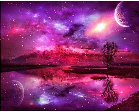 Amazon Co Jp 針仕事工芸品新しい 5ddiyピンク星空ダイヤモンド絵画ステッチラインストーンフルスクエア貼り付けクリスタル家の装飾40x50cm ホーム キッチン