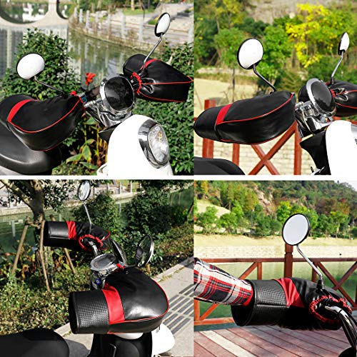 FOLCONROAD Fleece Lined Motorcycle Bar Muff Gloves Handlebar Warmer Winter Motorcycle Scooter Bike Gloves Material Hand Muffs