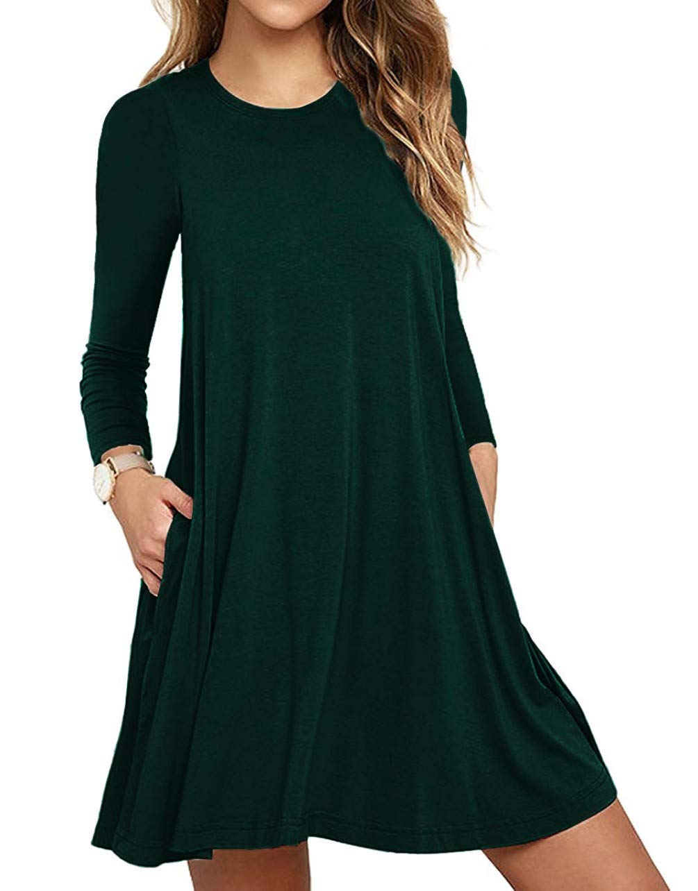 dark green t shirt dress
