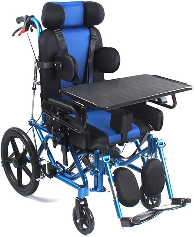 Child/Adult Fully Lying Aluminum Alloy Wheelchair, Stroke Hemiplegia