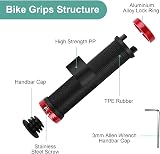 URAQT Bike Handlebar Grips Double Lock Anti-Slip Red view 3