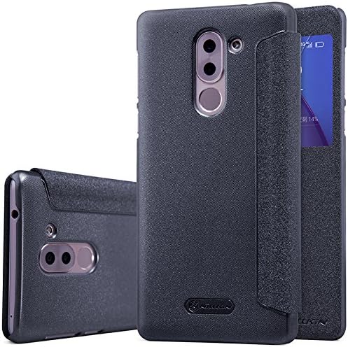 Huawei Honor 6X Case, LWGONNillkin Sparkle Leather Smart View Window Smart Sleep Wake Protection Cover Case for Huawei Honor 6X (sparkle black)