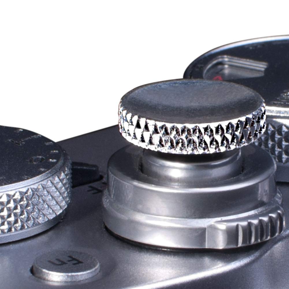 VKO Camera Soft Release Button, Shutter Button Compatible with Fuji Fujifilm X-T4 X-T30 X-T20 X-T3 X-T2 X-PRO3 X-PRO2 X100S X100T X100F X30 X-E3 Silver(2-Pack)