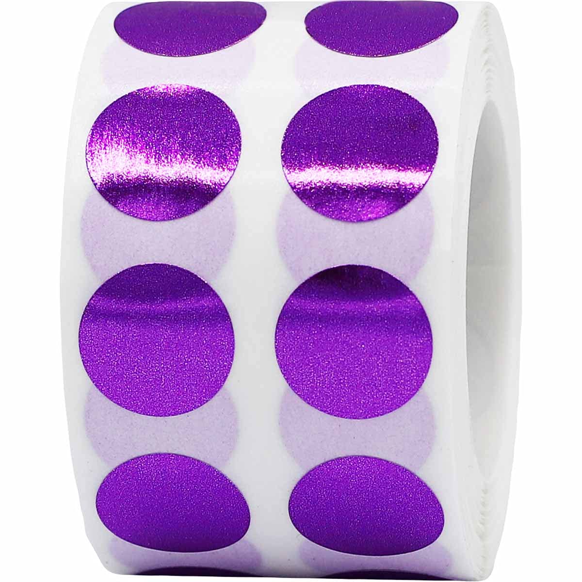 Metallic Purple Color Coding Dot Stickers 12.7 mm 0.5 Inch Round 1000 Count