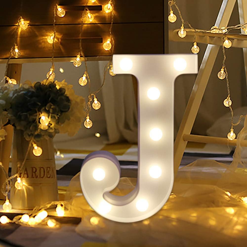 cnnIUHA LED Marquee Letter Lights 26 Alphabet Light Up Name Sign Remote Control Letter Lamp for Wedding Birthday Party Battery Powered Christmas Lamp Home Bar Decoration