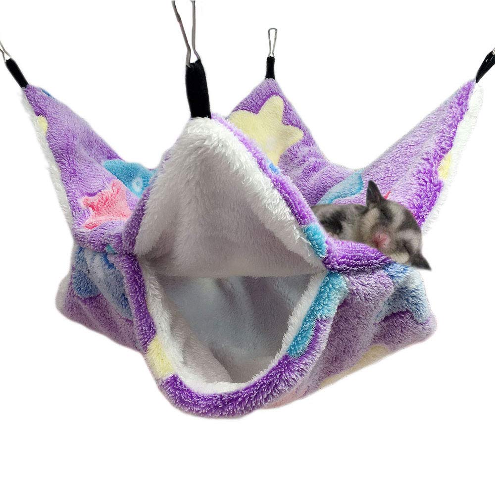Oncpcare Small Pet Cage Hammock, Bunkbed Sugar Glider Hammock, Guinea Pig Cage Accessories Bedding, Warm Hammock for Parrot ferret Squirrel Hamster Rat Playing Sleeping