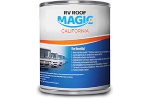 RV Roof Magic California VOC Compliant RV Roof Coating Liquid Butyl Rubber Waterproof Sealant | 1 Gallon Pail White Covers 50sq Best RV Roof SealantSS