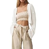 Bigeoosh Cropped Cardigan Sweaters for Women Kimonos Boho Lightweight Summer Open Front Knit Cardigan Outerwear