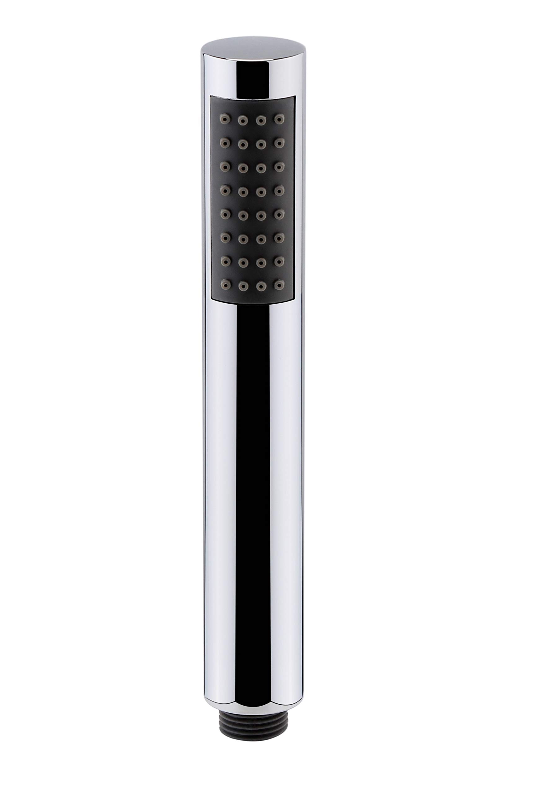 Nuie HO307 ǀ Modern Bathroom Round Easy-Clean Shower Handset, 210mm x 30mm, Chrome Silver