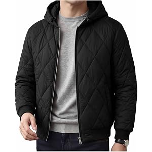 Lmlmigy Stand Collar Puffer Jacket Mens Lightweight Winter Insulated Coat | Nylon or Polyester Shell, Polyester or down Fill