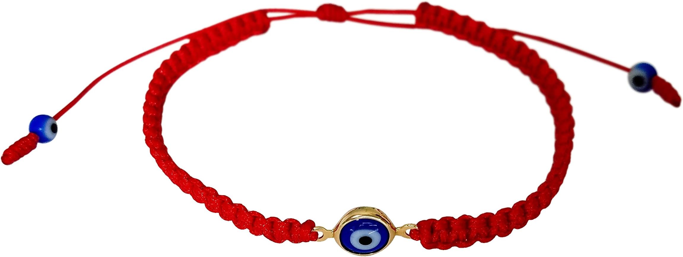 Evil Eye Red String Bracelet Macrame Braided with Blue Lucky Eye to Ward Off The Evil Eye Mal De Ojo