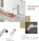 Peppermint Chrome Basin Tap 360° Swivel Monobloc Single Lever Hot Cold view 4