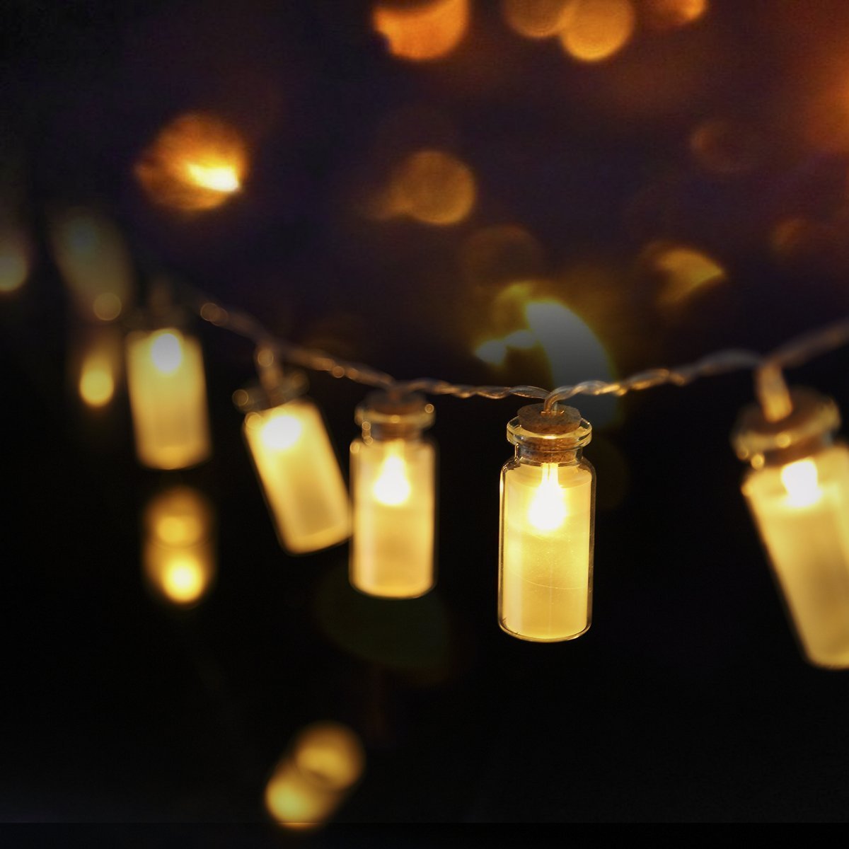 LED String light, Dailyart Vintage Clear Glass Jar LED String Lights