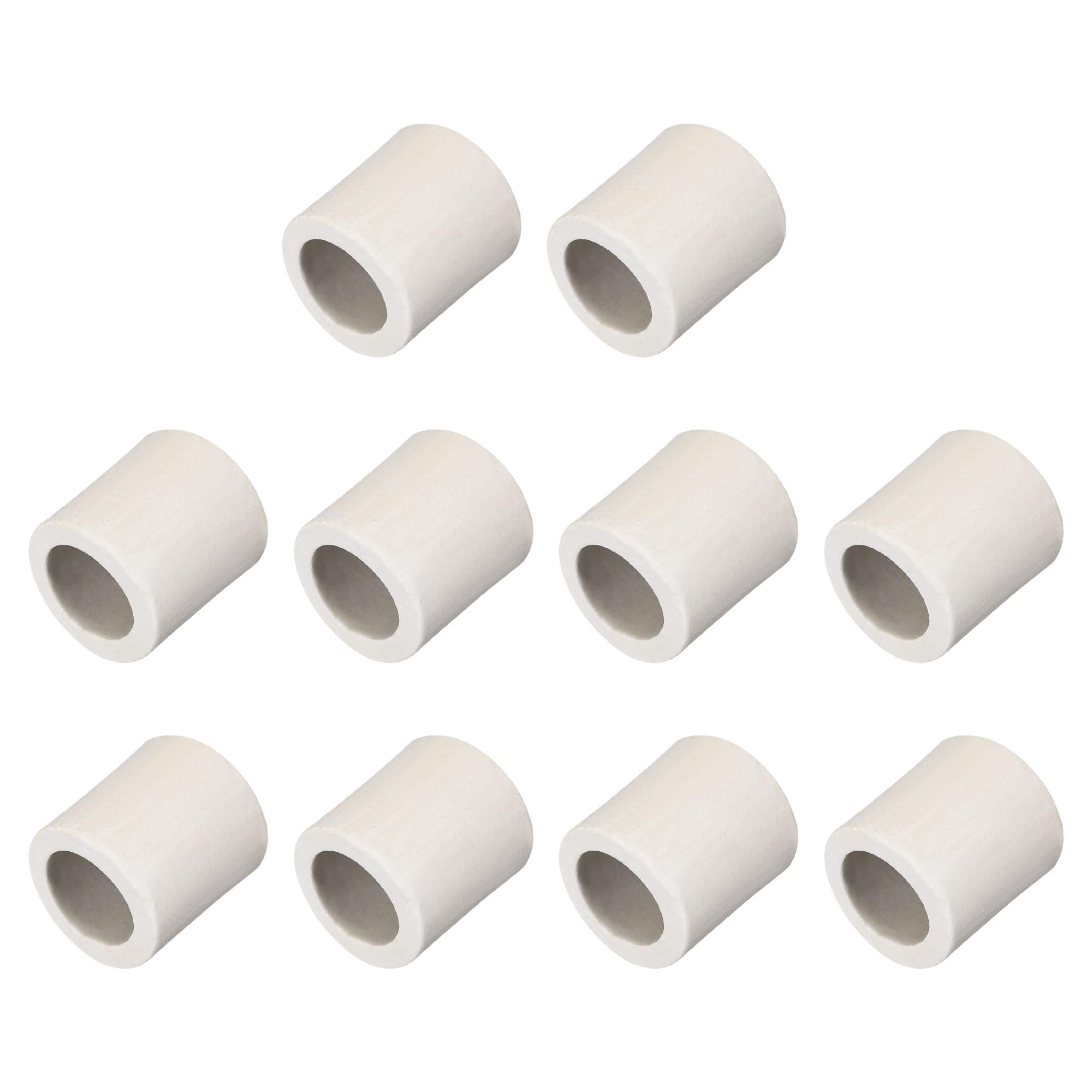 sourcing map 10pcs 12mm Dia Ceramic Tube Insulated Electronic Wire Bundle Heat Insulation Protection Single Bore