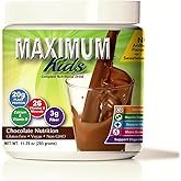 Maximum Kids Complete ORGANIC Powder Mix - Great TASTING, EASY to use, complete nutritional drink with 26 vitamins & Minerals
