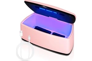 LXIANGN Nail Tool Sterilizer,Portable Large USB 1L High Temperature Nail Cleaning Box for Manicure Salon,Tweezers,Tattoo,Scissors,Jewelry,Phone, Watch,Underwear (Pink)