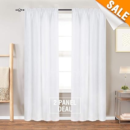 Amazon Com White Bathroom Window Curtains Waffle Weave Textured