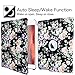 J.west Case Compatible with iPad 9.7 inch 2018 2017 Rotating Multiple Angles Stand Smart Cover Case with Auto Sleep Wake Floral Flower Black