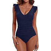 LAPHEE ROSE Women's Ruffled One Piece Swimsuit Tummy Control Bathing Suits Swimwear