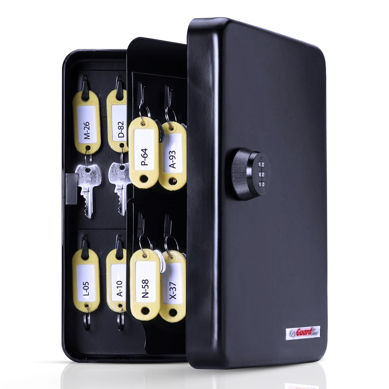 KeyGuard SL-8548 Combination Key Cabinet, 48 Hook, Black Finish