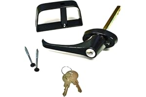 NEEFOIR Doors & Door Hardware 5-1/2" Black L Handle Door Lock Set - For shed, gate, playhouse and more