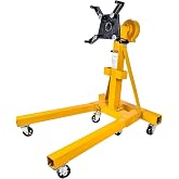 Geared Rotating Engine Stand [1500 lb. Capacity] | Adjustable 360-degree Mounting Head, Square Tube Frame, Easy Assemble/Disassemble, Ball-Bearing Casters