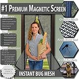 Premium Magnetic Screen Door - KEEP BUGS OUT, Let Fresh Air In. Instant Mosquito, Insect and Fly Screen with Magic Magnetic Closure. Retractable Mesh Door Screen. (Fits Doors UP TO 34" x 82")