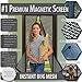 Premium Magnetic Screen Door - KEEP BUGS OUT, Let Fresh Air In. Instant Mosquito, Insect and Fly Screen with Magic Magnetic Closure. Retractable Mesh Door Screen. (Fits Doors UP TO 34