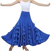 CISMARK® Elegant Milk Silk Ballroom Waltz Dancing Long Swing Skirt One Size